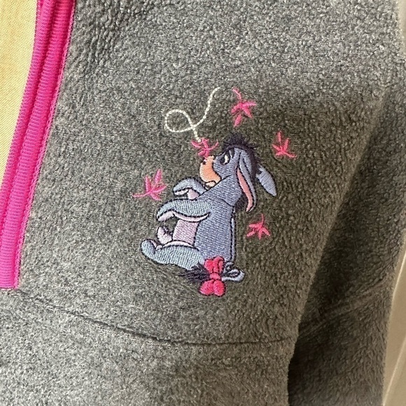 Vintage Disney Eeyore 1/4 Zip Fleece Sweater size L  gray - Picture 9 of 10